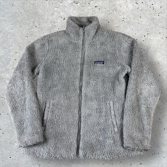 Patagonia Los Gatos Full Zip Sherpa Fleece Jacket Gray Womens Size M Fuzzy - Picture 1 of 6